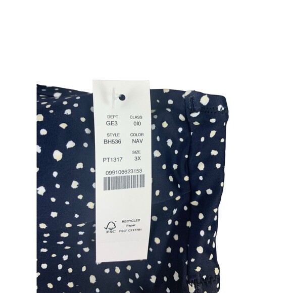 New! J.Crew Bikini Top Women's Plus Size 3X Strappy Twist in Dot Navy BH536 - Picture 6 of 9